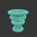Decorative Stone Planter With Carved Floral Patterns And Intricate Base Details
