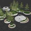 Modern tree pool tree pool seat 3d model