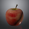 Ripe Red Apple With Fresh Juicy Flesh And Shiny Skin On Dark Background
