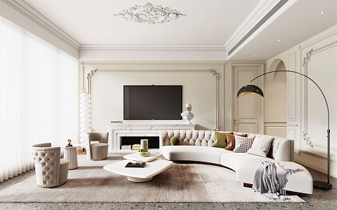 French Living Room 3d model