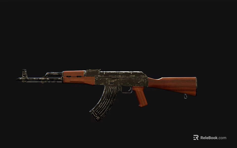 Classic Military Assault Rifle With Wooden Stock And Metal Components Design 3d model 