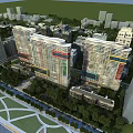 Aerial View Urban Planning With High Rise Buildings Green Areas And Waterfront