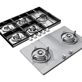 Kitchen Appliances Black And Silver Stainless Steel Gas Stoves Featuring Multiple And Two Burners
