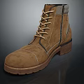 Brown Lace Up Ankle Boots For Daily Use With Durable Sole And Comfortable Design