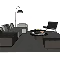 Modern Italian Sofa Coffee Table Combination Modern Sofa Leather Sofa Lawrence Sofa Living Room Sofa Single Sofa Stool Floor Lamp 3d model