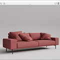 Modern double sofa 3d model