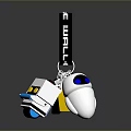 WALL E Robot Charm Design With Two Character Figures And Black Strap 3d model
