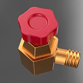 Golden Brass Valve With Red Knob For Industrial Plumbing Applications