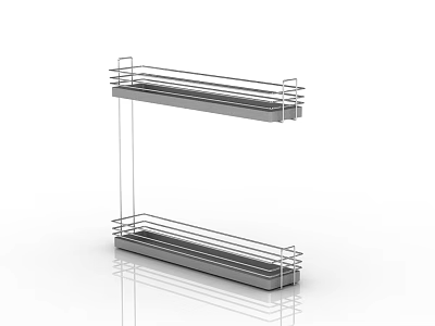 Two Tier Metal Kitchen Rack for Modern Kitchen Storage and Organization 3d model