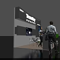 TeamBay Exhibition Booth W5D54 with Person Display Screen Plants and Tables
