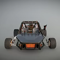 Off Road Dune Buggy Featuring Open Cockpit Black Body Orange Grille And Large Tires 3d model