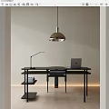 Modern desk chair desk chair combination 3d model