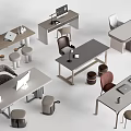 Modern Office Desks With Various Designs And Matching Chairs Stools And Accessories