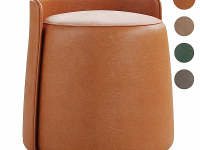 Modern Leather Upholstered Sofa Stool With Minimalist Design And Multiple Colors 3d model