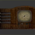 Vintage Wooden Radio with Retro Design Dial and Control Knobs