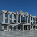 Classical Office Building With Stone Facade Large Windows And Ornate Architectural Details 3d model