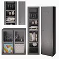 Modern Chest of Drawers With Glass Mesh Doors And Storage For Books Vases Artwork