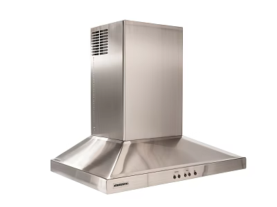 Stainless Steel Modern Kitchen Range Hood With Efficient Ventilation And Control Panel 3d model
