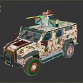 Bulletproof Car Armed Jeep Armed Car Armed Bulletproof Car Military Jeep Off-road Jeep Humvee 3d model