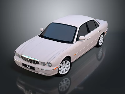 Beige Sedan Car With Modern Design And Reflective Surface Details 3d model