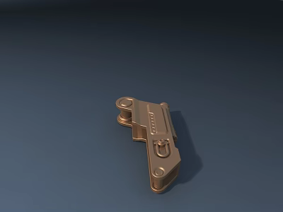 Golden Metallic Mechanical Component With Holes And Structural Design For Machinery 3d model