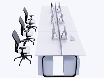 Modern Office Desk Staff Desk Computer Desk 3d model