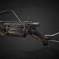 Medieval Crossbow With Metallic Brown Design And Decorative Mechanical Components 3d model
