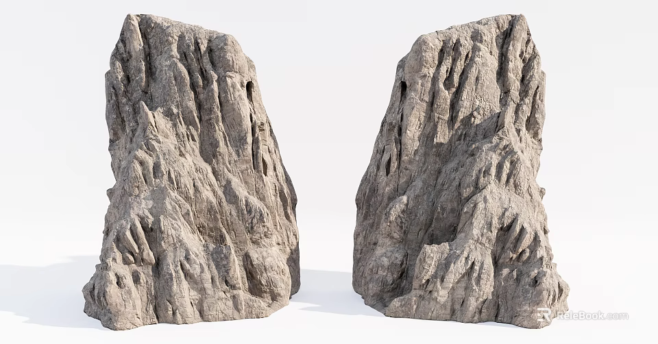 Natural Stone And Wood Sculptures With Textured Surfaces For Home Decor 3d model 