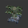 Turret Turntable Railgun Sci-fi Tower Defense Game Tower Defense Sci-fi Turret Game Turret Game Battery 3d model
