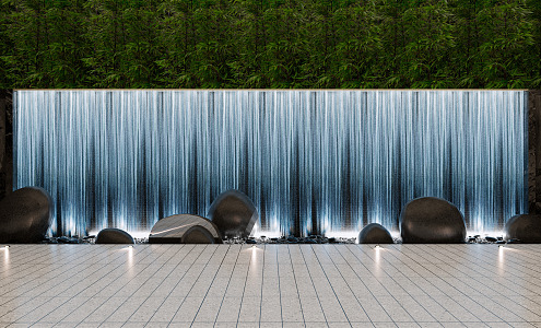 modern landscape wall drop 3d model