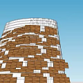 Modern High Rise Office Building With Curved Structure And Unique Facade Design