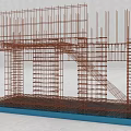 Detailed Construction Scaffolding Metal Framework Structure With Stairs And Platforms 3d model
