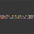 Colorful Game And Movie Characters In Circle With Various Hairstyles Expressions Reflections On Gray Background