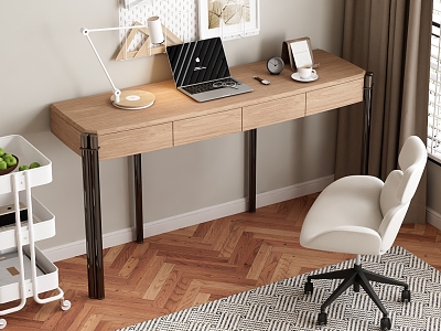 Simple Desk and Chair Study Desk Solid Wood Desk Wall Decoration Pendant Carpet model