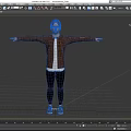 Man In Brown Leather Jacket White Inner Shirt Black Pants Arms Outstretched On Black Background