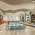 Modern Reading Room Library 3d model