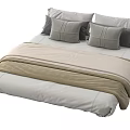 Modern Cozy Bed Linens With Neutral Tones Pillows And Soft Blanket