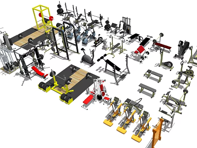 Comprehensive Sports Equipment Collection Featuring Strength Training Machines Cardio Gear And Fitness Accessories 3d model