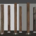 Natural Wooden Columns As Stylish Decorative Elements In Modern Interior Space