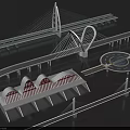Modern Architectural Bridge Designs With Cable Stayed Arches And Curved Structures