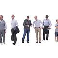 Group of Diverse People in Various Attires Standing Together with Different Poses