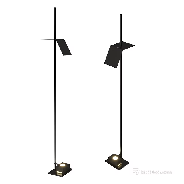 Modern Black Floor Lamp With Adjustable Design For Home Interior Lighting 3d model