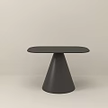 Modern Minimalist Black Side Table With Round Top And Conical Base 3d model