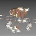 Modern Chandeliers Featuring Various Branching Structures Metallic Frames And Glass Shades 3d model