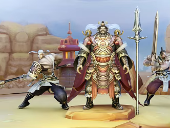 Modern game character generals 3d model
