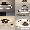 Minimalist Modern Circular Ring Ceiling Lights With Sleek Design And Soft LED Glow 3d model