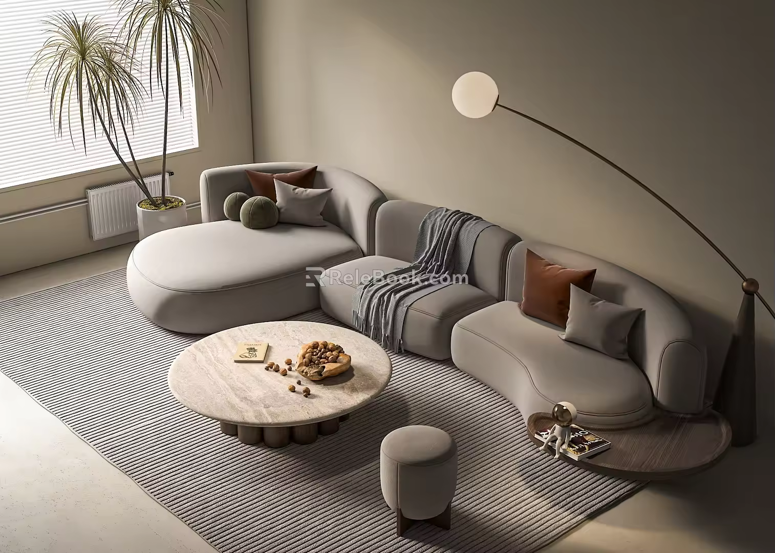 Quiet sofa combination 3d model
