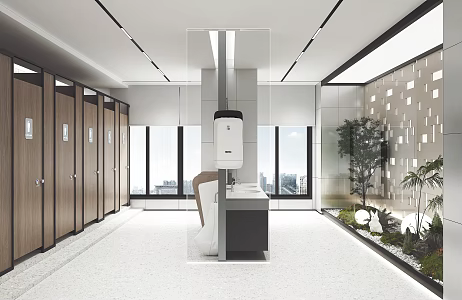modern public toilet 3d model