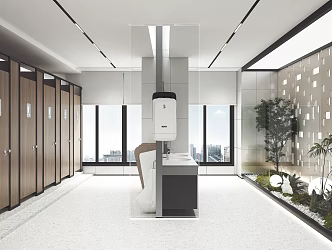 modern public toilet 3d model