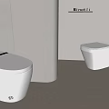 Minotti White Modern Toilets with Sleek Design in Minimalist Bathroom Space
